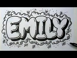 How To Graffiti Letters Write Emily In Bubble Letters Youtube Graffiti Writing Graffiti Lettering Bubble Drawing