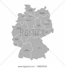 Download fully editable grey map of germany. Map Germany Devided Vector Photo Free Trial Bigstock