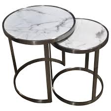 Check out our coffee & end tables selection for the very best in unique or custom, handmade pieces from our shops. Crafers Side Table Set 2 White Marblelite Interiors Online