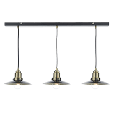 If you favor a contemporary style, this light adds the magic touch you're looking for. Hannover 3 Light Bar Pendant Black Antique Brass Eames Lighting