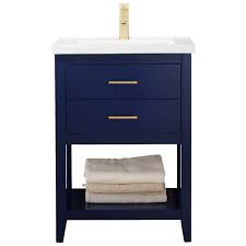 Give your bathroom a light and airy feel with this vanity with top from the ellenbee collection. Design Element S02 20 Blu Cara 20 Inch Bath Vanity In Blue