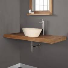 Plan De Travail De Salle De Bain En Teck Massif 180 Cm Suspendu Meuble Sous Lavabo Salle De Bain Teck Salle De Bain