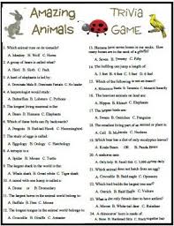 Printable Animal Trivia Questions And Answers Trivia Questions For Kids Question And Answer Games Trivia Questions And Answers