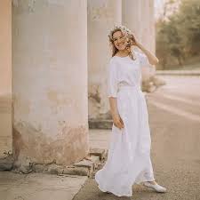 Cozybluelinen Shared A New Photo On Etsy Linen Wedding Dress Wedding Dresses Wedding Dresses Simple