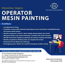 Technoplast tangerang / tiga bersaudara m. Operator Mesin Painting Di Pt Esa Sentosa Abadi Indonesia Informasi Lowongan Kerja Medan 2021 Terbaru Hari Ini