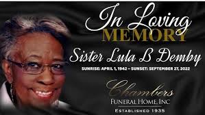 Celebration of Life for Sister Lula Demby