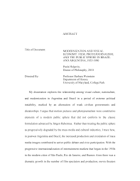 ABSTRACT Title of Document: MODERNIZATION AND VISUAL ECONOMY: FILM,  PHOTOJOURNALISM, AND THE PUBLIC SPHERE IN BRAZIL AND ARGENTI