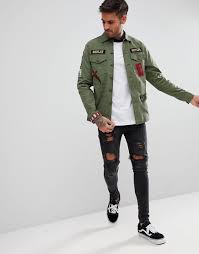 Alors n'hésite pas à affronter la fraîcheur des températures en t'équipant de l'une de nos jolies vestes militaires pour homme ! Veste Style Chemise Militaire Avec Ecussons Jean Replay Pour Homme En Coloris Vert Lyst