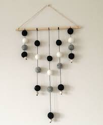 Felt Ball Wall Hanging Nursery Mobile Nursery Decor Wall Art Home Decor Textile Art Scandinavian Diy Room Decor For Teens Diy Room Decor Diy Yarn Crafts