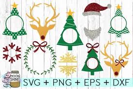 Download Free Svg Christmas Monogram Frame Bundle Svg Png Dxf Eps Cutting Files Free Svg Files By Bird Download