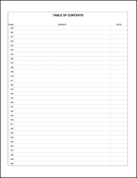Lab Notebooks And Custom Laboratory Notebooks Table Of Contents Template Table Of Contents Page Grad School Problems