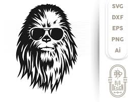 Chewbacca With Sunglasses Svg Star Wars Svg Chewbacca Etsy Star Wars Silhouette Star Wars Crafts Svg