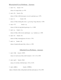 Year 11 genetics monohybrid crosses answers 1. 30 Monohybrid Crosses Practice Worksheet Answer Key Worksheet Project List