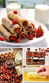 Strawberry Nutella French Toast Roll Ups Recipe Strawberry Nutella French Toast Food Breakfast Treats