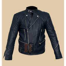 Brando Classic Quilted Men S Motorcycle Jacket Blue Leather Jacket Distressed Leather Jacket Blue Leather Jacket Celebrity Jackets