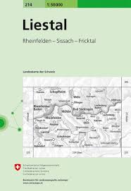 Liestal Topographische Karte 1 50 000 Swisstopo 214