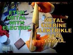 Metal Uzerine Elektrikle Yazi Yazmak Etch Metal With Electric Metal Elektrik Yaz