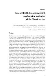 Pdf General Health Questionnaire 28 Psychometric Evaluation Of The Slovak Version