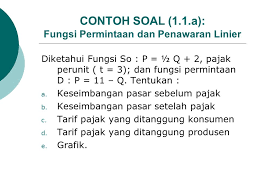 Qs = a + bps ø a & b adalah konstanta dimana b harus bernilai positif ø ps adalah harga barang yang ditawarkan ø qs adalah jumlah barang yang ditawarkan rumus fungsi penawaran: Pajak Dan Pengaruhnya Terhadap Keseimbangan Pasar Oleh Muhiddin Sirat Ppt Download