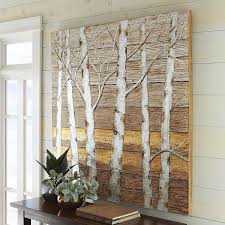 Birch Trees Wooden Plank Art Plank Art Metal Tree Wall Art Art Gallery Wall