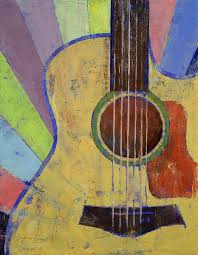 Sunrise Guitar Art Print Guitar Painting Guitar Art Art