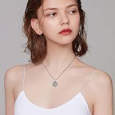 REDSUN Cadena de brújula de plata de ley 925, collar de piedra lunar,  tarjeta, brújula, colgante de arco iris, cadena de navegación, amuleto,  brújula, regalo para mamá y mujeres, : Amazon.es: Moda