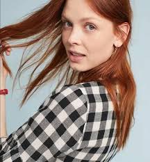 Anthropologie Isabella Sinclair Gingham Flutter Wrap Ruffle Hem Dress Size  Small Black