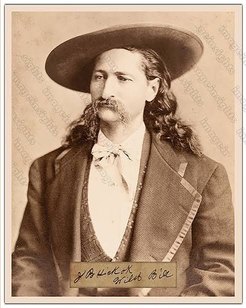 WILD BILL HICKOK Old West Legend Unique Photo Restoration 8" x 10"  Photoprint With Reprinted Autograph