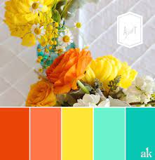 Sunflower Yellow Coral Turquoise Summer Color Palette Color Schemes Color Inspiration