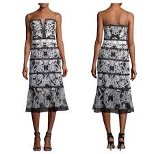 Kobi Halperin Cayden Dress Black White Sz 8 Nwt