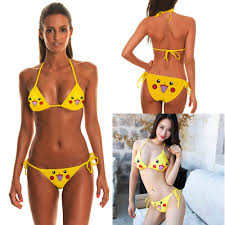 Bikini Set for Women Pokemon Pikachu Swimsuit Anime Kawaii Strap Underwear  Sexy Panties Bra Cartoon Hot Girl Fashion Trend Cute - AliExpress