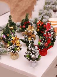 3pcs Random Delivery Christmas Tree Decoration Christmas Desk Decorations Mini Christmas Tree Decorations Small Christmas Trees