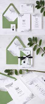 Simple And Elegant Tropical Wedding Invitation Suite Featuring Hand Drawn P Hawaiian Wedding Invitations Diy Wedding Invitation Kits Trendy Wedding Invitations