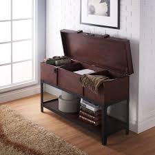 Chest Console Table Trunk Wooden Metal Accent Entry Way Storage Bookshelf Rustic Furniture Vintage Industrial Furniture Entryway Tables