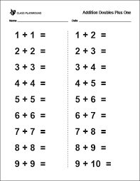 Printable Addition Doubles Plus One Worksheet Class Playground In 2020 Math Activities Preschool Worksheets 2nd Grade Math Worksheets