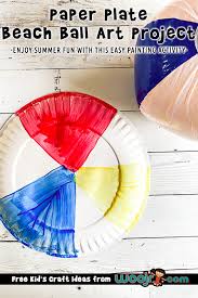 Add a splash of color to these bouncy beach balls and imagine you get to spend the whole afternoon color in this beach volleyball player as he dives for the ball! Paper Plate Beach Ball Art Project Woo Jr Kids Activities