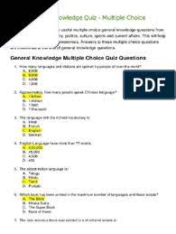 If you're a big fan of quizzing, we've got a treat for you! General Knowledge Quiz Multiple Choice Questions Knowledgewalls