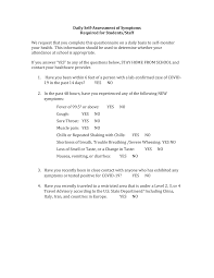Identify the lesson objectives from the learning segment measured by each daily assessment record for both learning targets. Https Resources Finalsite Net Images V1594438785 Gjcsk12inus Nmeftlx4x2e2dzjwltcl Dailyself Assessmentofsymptoms Pdf