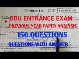 Ddu Entrance Exam Paper Ddu Previous Year Paper Ddu Latest News Youtube