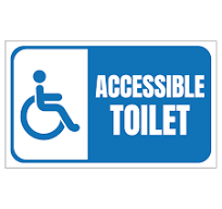 Handicap Restroom Sign Easy Application Aluminum