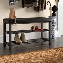 Vasagle shoe bench, shoe storage organizer with 6 compartments and 3 adjustable shelves, cushioned seat, compact and narrow, for entryway, hallway, closet, brown. Shoe Storage Bench Up To 50 Off Through 07 05 Wayfair