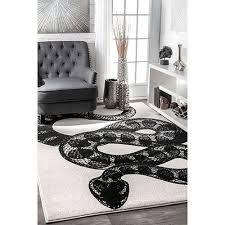 Black And White Rug Living Room Nuloom Bdtp04a 508 Thomas Paul Serpent Black White Rug Contemporary Modern Bellacor In 2020 Bedroom Decor Apartment Decor Interior