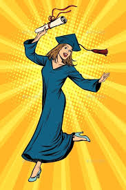 Happy Woman College University Graduate Desenho Pop Art Adesivos Bonitos Conselhos Para Desenho
