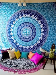 Wall tapestries are an endless fountain of creativity, which uses are only limited by your imagination. Hippie Elephant Mandala Tapestry Wall Hanging Blue Bohemian Art Or Indian Ombre Hippy Bedding Bedspread Set For Bedroom College Dorm Room Accessories Or Beach Blanket Queen Size Flat Boho Bed Cover Buy