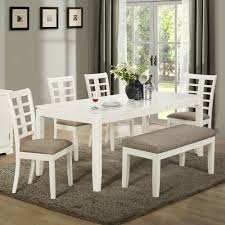 This is a bench dining set for a smaller space. Dining Table Bench Seat With Back Ideas On Foter