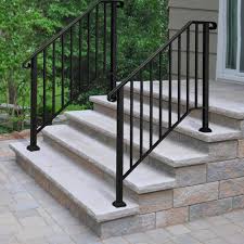 Gilpin wrought iron railing (4) midway aluminum railing (5). Handrails For Outdoor Steps Wrought Iron Handrail 3 Or 4 Step Porch Deck Railing Ebay