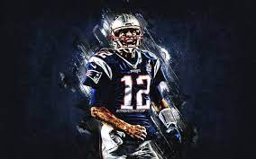 Over the weekend, bundchen went to instagram to post a photo of her and brady snuggling up with the sun setting in the background. Download Wallpapers Tom Brady New England Patriots Nfl Portrait Blue Stone Background American Football National Football League Usa For Desktop Free Pictures For Desktop Free