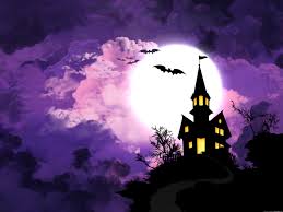 Abstract natural scary halloween background, full moon, dark red cloudy sky, bright super moon. Halloween Background Psdgraphics