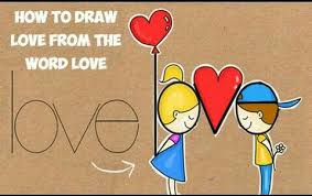 Draw Love From Word Love Cartoon Drawing Tutorial Easy Doodle Art Word Drawings