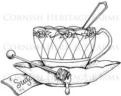 Tea Cup Digital Stamp Digital Stamps Tea Cup Drawing Tea Cups